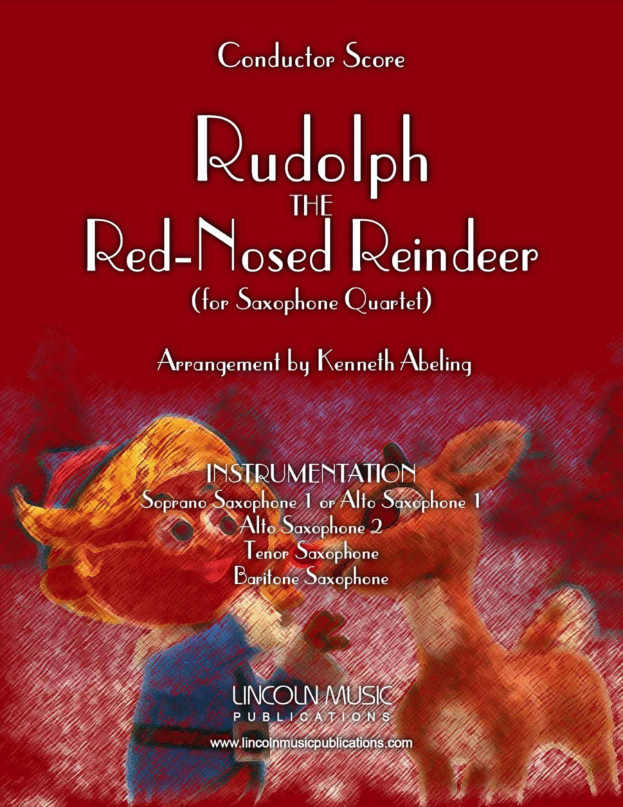 Rudolph The Red-nosed Reindeer Saxophone Quartet scores gallery preview page 1