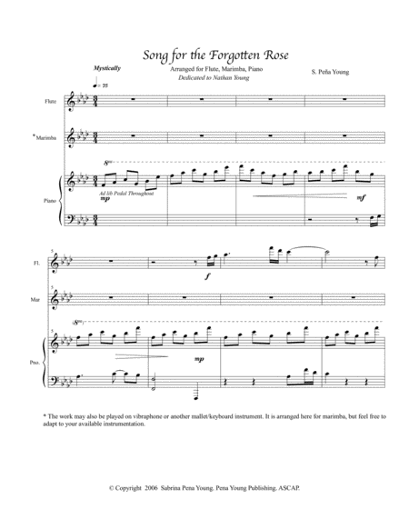 Song of the Forgotten Rose Trio for Marimba, Flute and Piano image number null