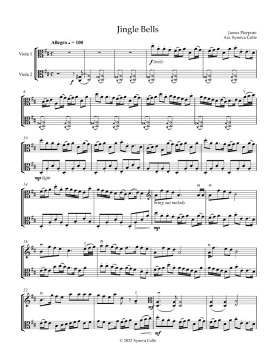Jingle Bells Jingle Bells String Duet scores gallery preview page 2