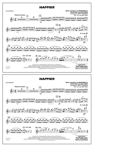 Happier (arr. Matt Conaway and Jack Holt) - Flute/Piccolo