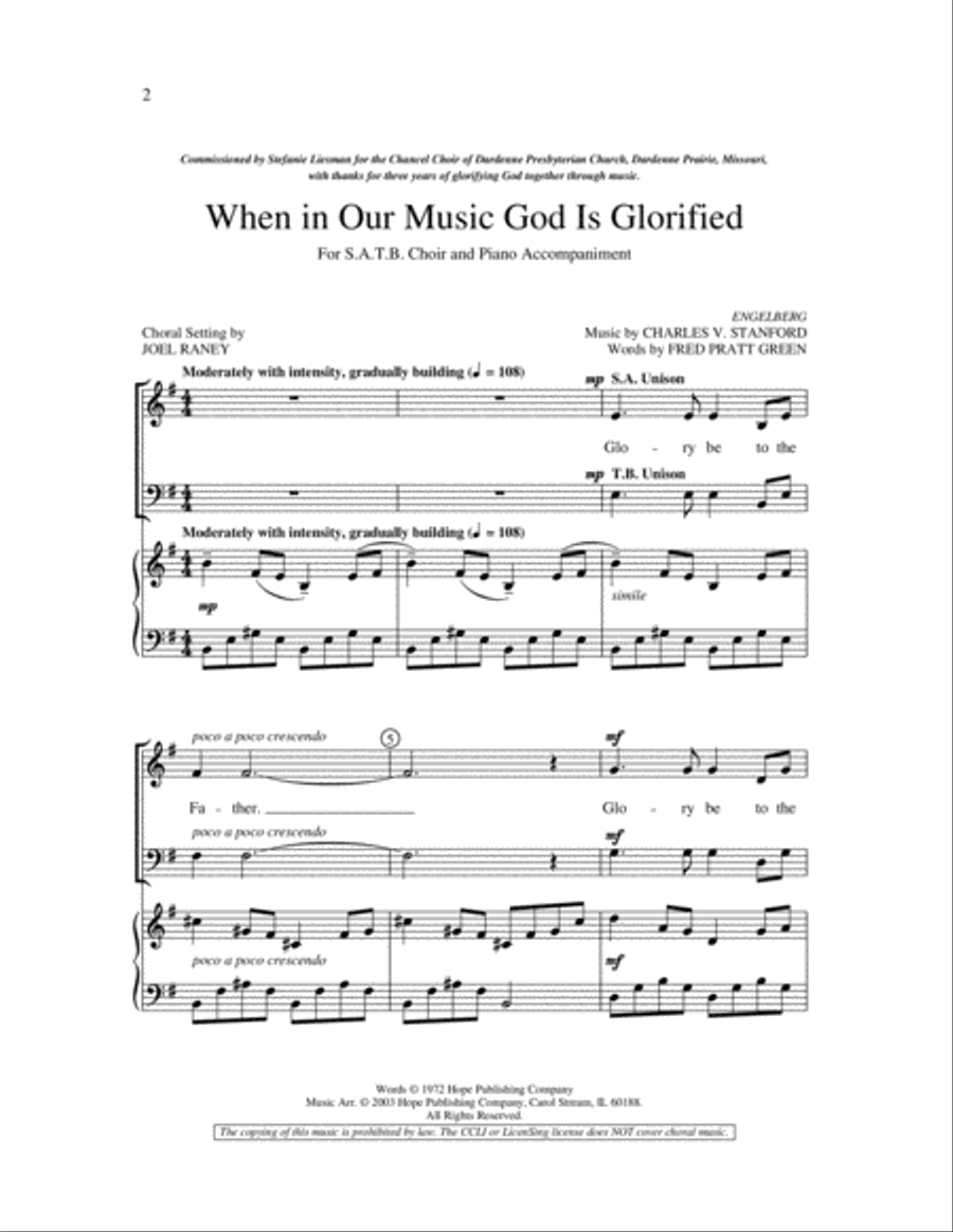 When in Our Music God Is Glorified 4-Part scores gallery preview page 2