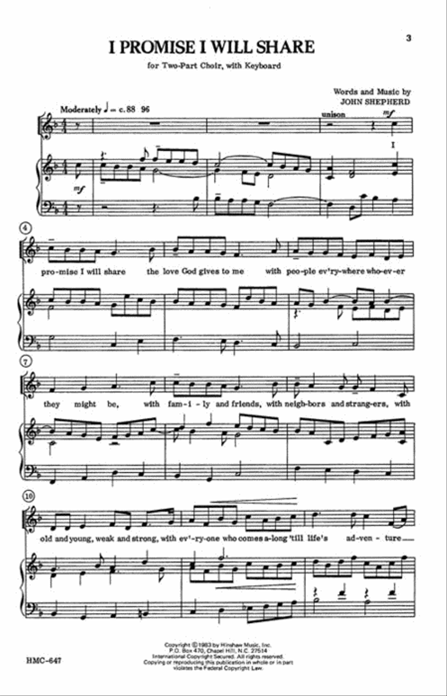 I Promise I Will Share Choir scores gallery preview page 2