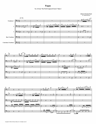 Fugue 21 from Well-Tempered Clavier, Book 1 (Trombone Quintet)