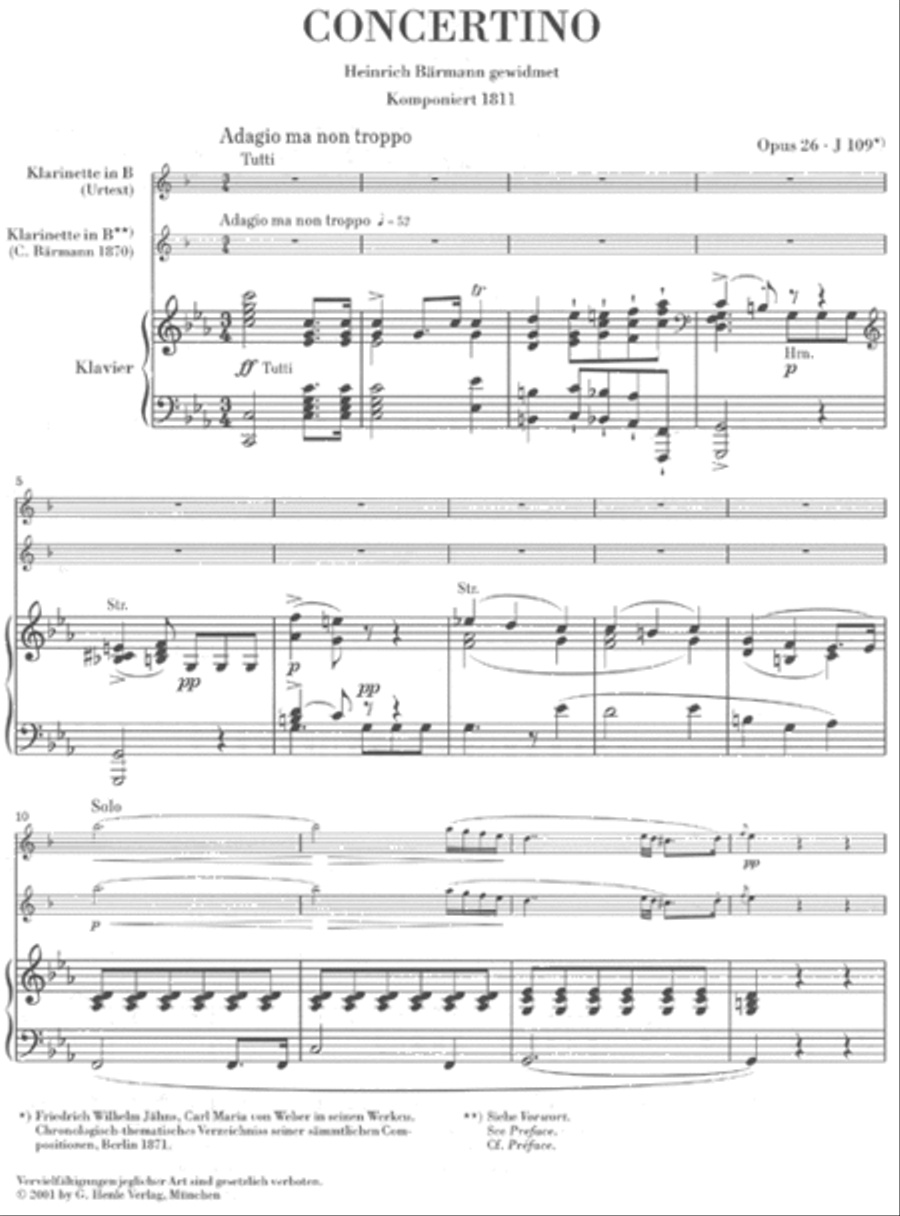 Concertino, Op. 26 Clarinet Solo scores gallery preview page 2