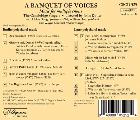The Cambridge Singers: A Banquet of Voices - Music for Multiple Choirs