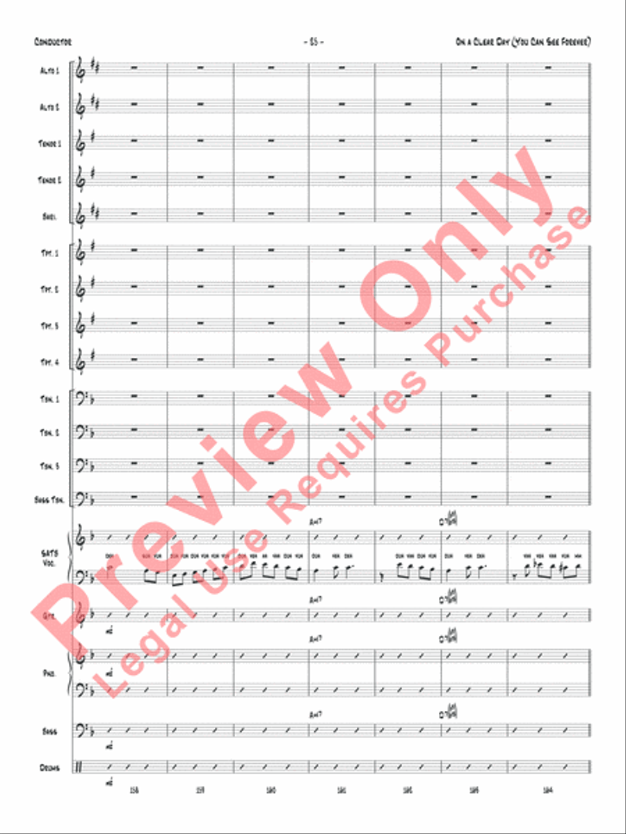 On a Clear Day (You Can See Forever) Jazz Ensemble scores gallery preview page 28
