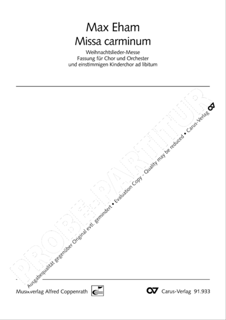 Missa carminum Missa carminum 4-Part scores gallery preview page 2