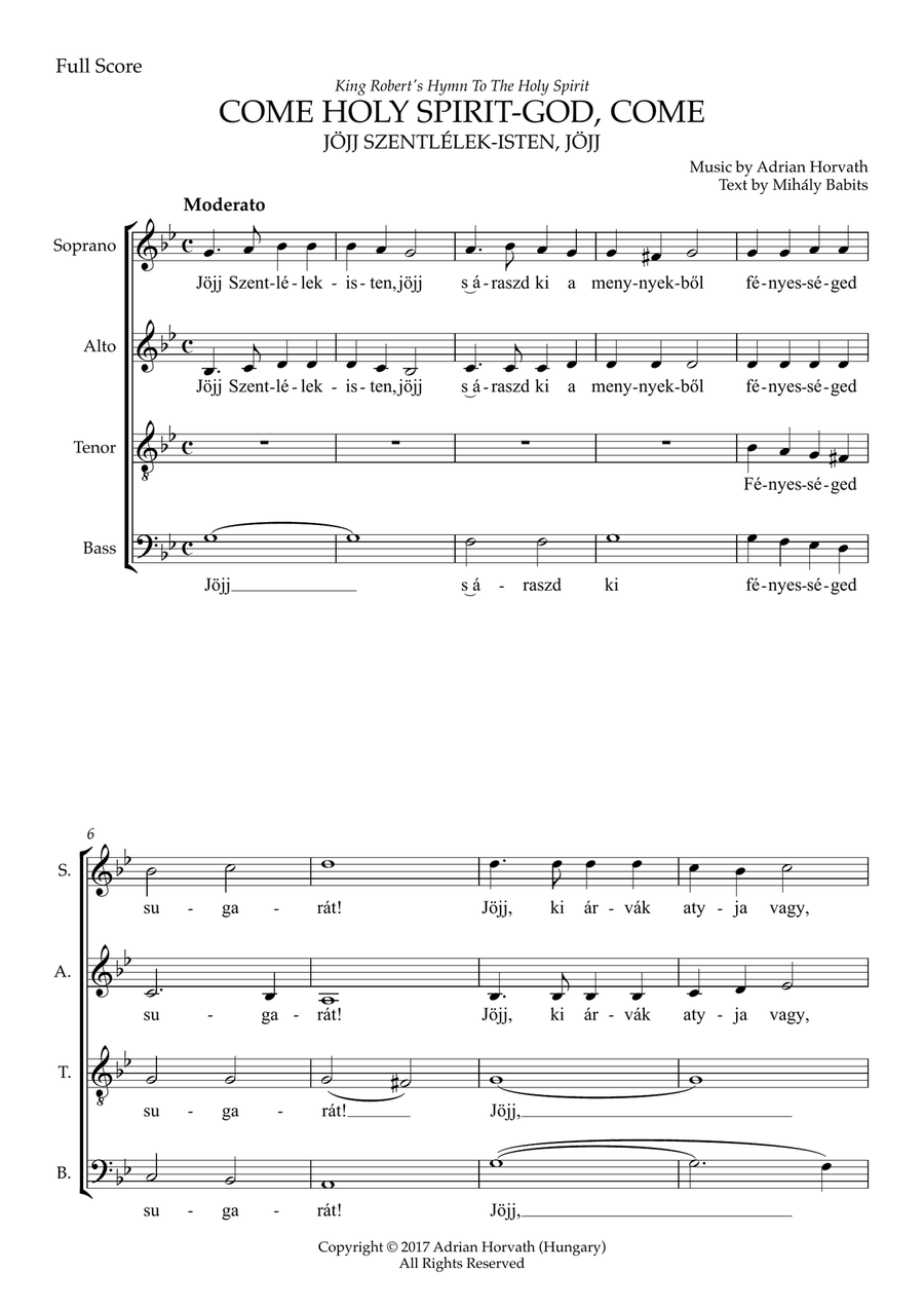 Come Holy Spirit-God, Come 4-Part scores gallery preview page 3