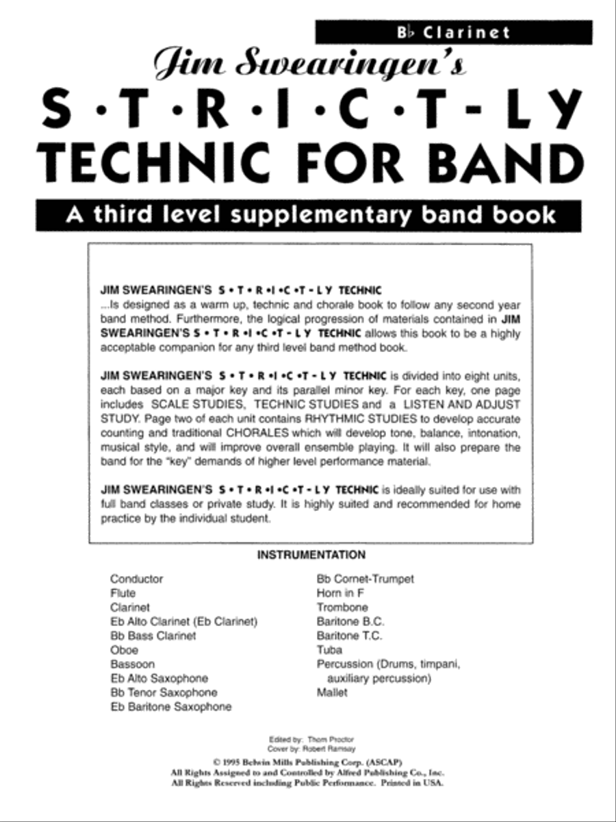 S*t*r*i*c*t-ly [Strictly] Technic for Band (A Third Level Supplementary Band Book)