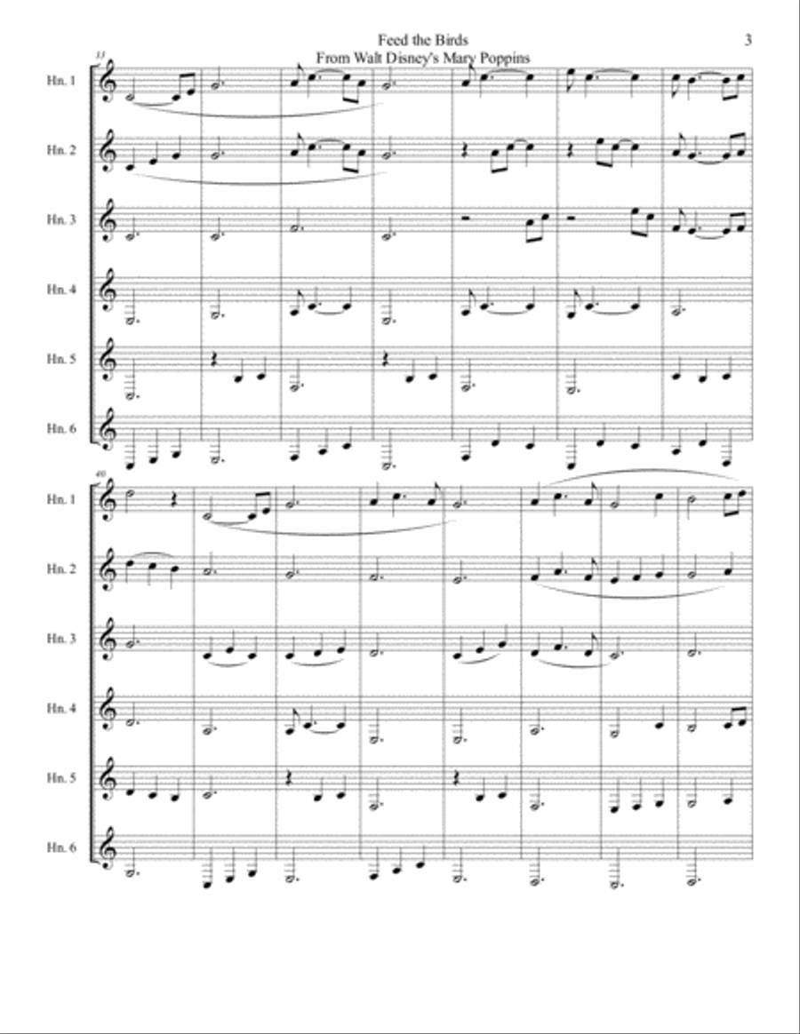 Feed The Birds Brass Ensemble scores gallery preview page 4