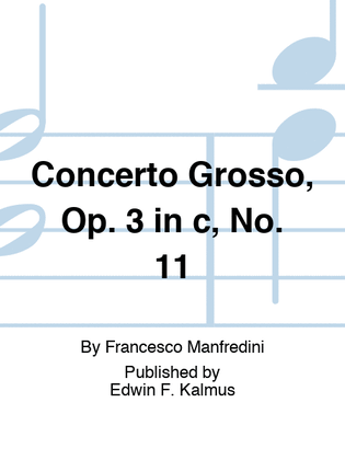 Book cover for Concerto Grosso, Op. 3 in c, No. 11