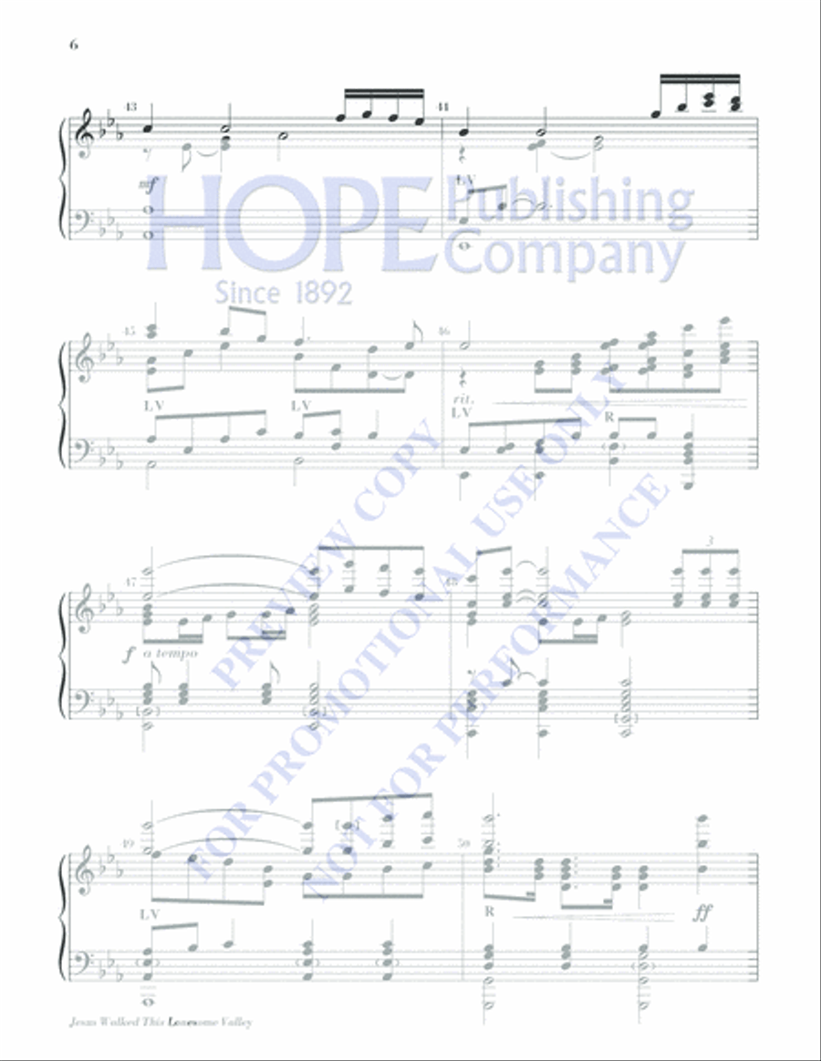 Jesus Walked This Lonesome Valley 5-Octaves scores gallery preview page 6