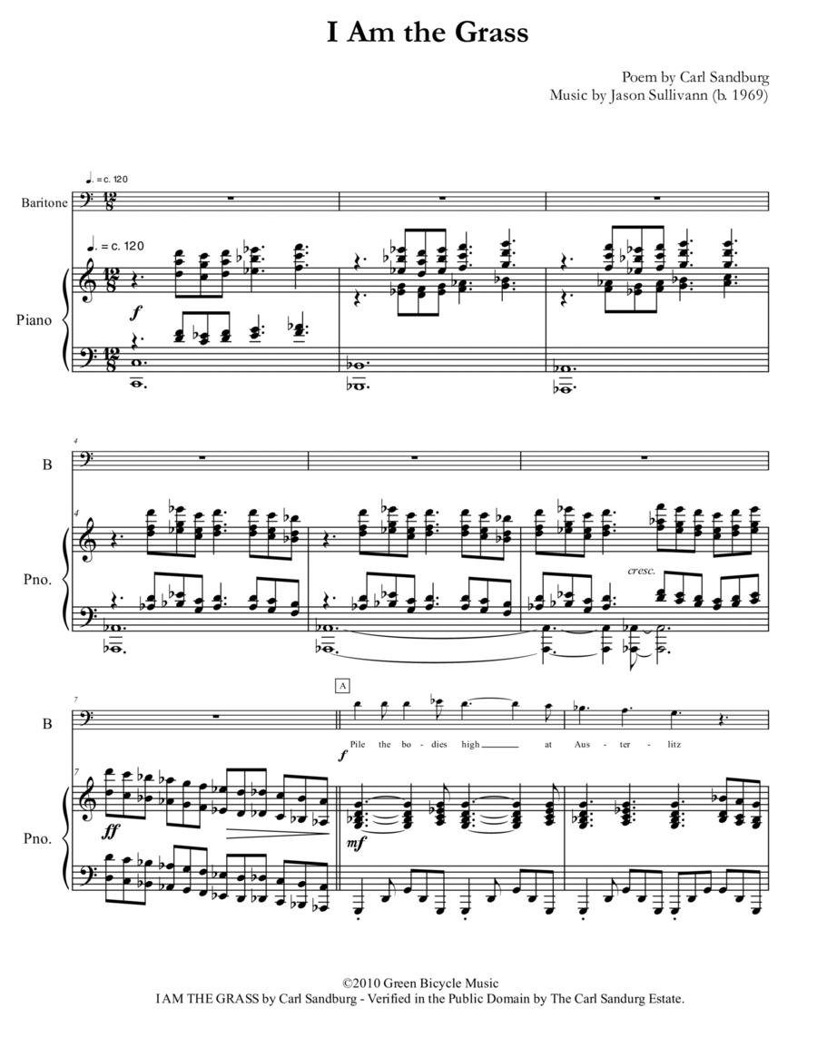 I Am the Grass Voice scores gallery preview page 1