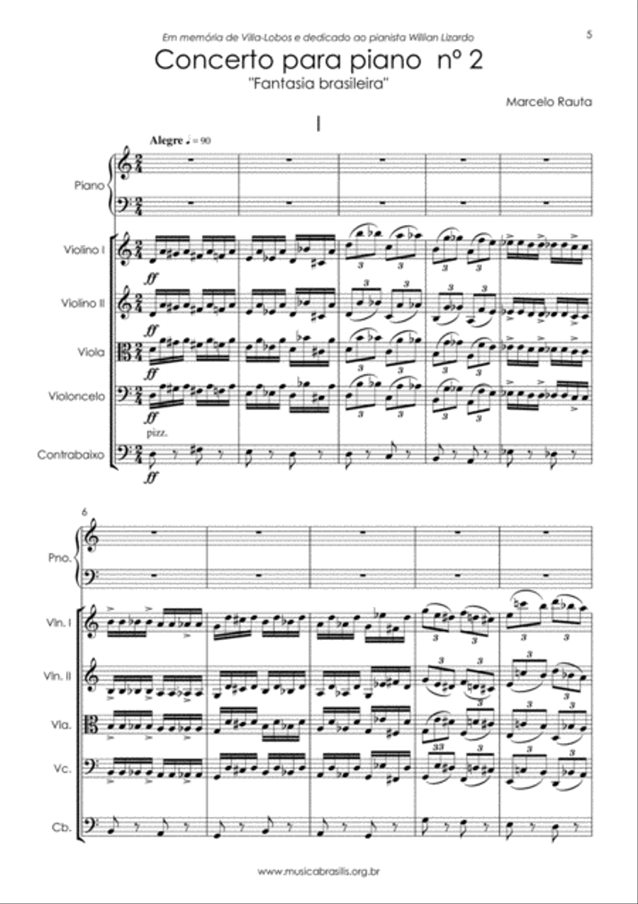 Concerto para piano n. 2 (versão para orquestra de cordas) Chamber Orchestra scores gallery preview page 6
