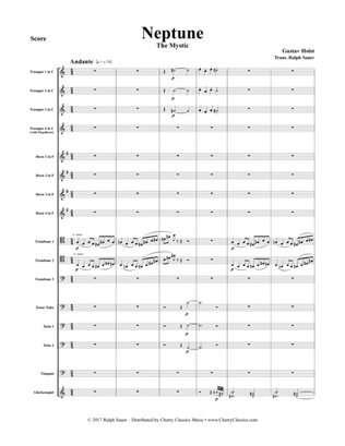 Neptune, The Mystic for 14-part Brass Ensemble, Timpani & Glockenspiel