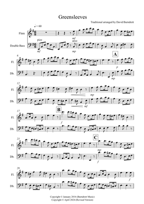 Greensleeves for Flute and Double Bass Duet