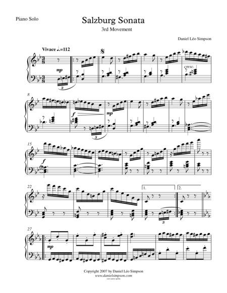 Salzburg Sonata for Piano (3rd Mvt. 'Vivace') image number null