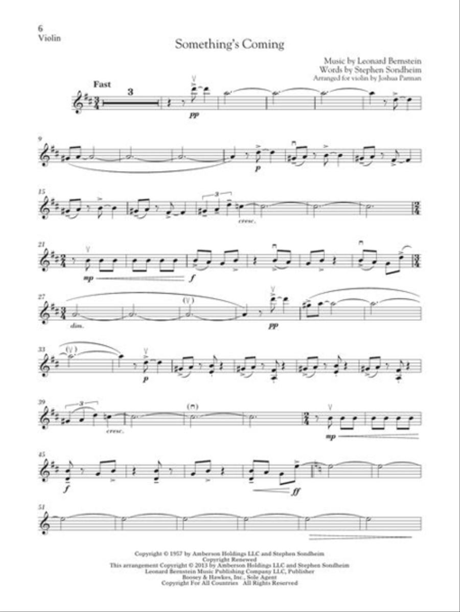West Side Story Instrumental Solos Violin Solo scores gallery preview page 10