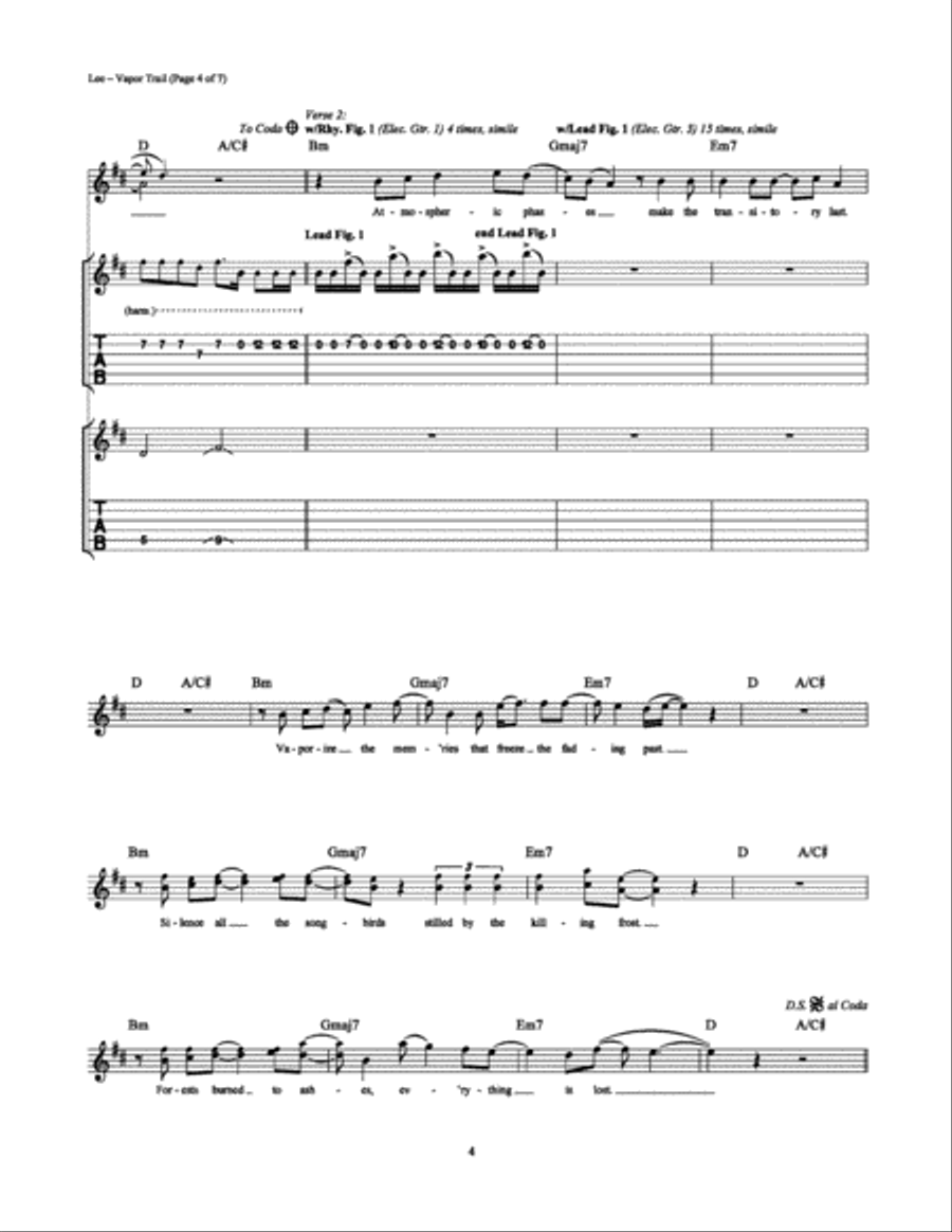 Vapor Trail Vapor Trail Electric Guitar scores gallery preview page 4