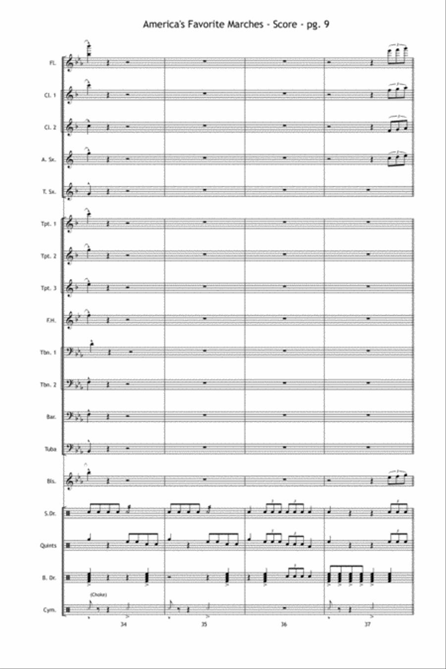 America's Favorite Marches Marching Band scores gallery preview page 10