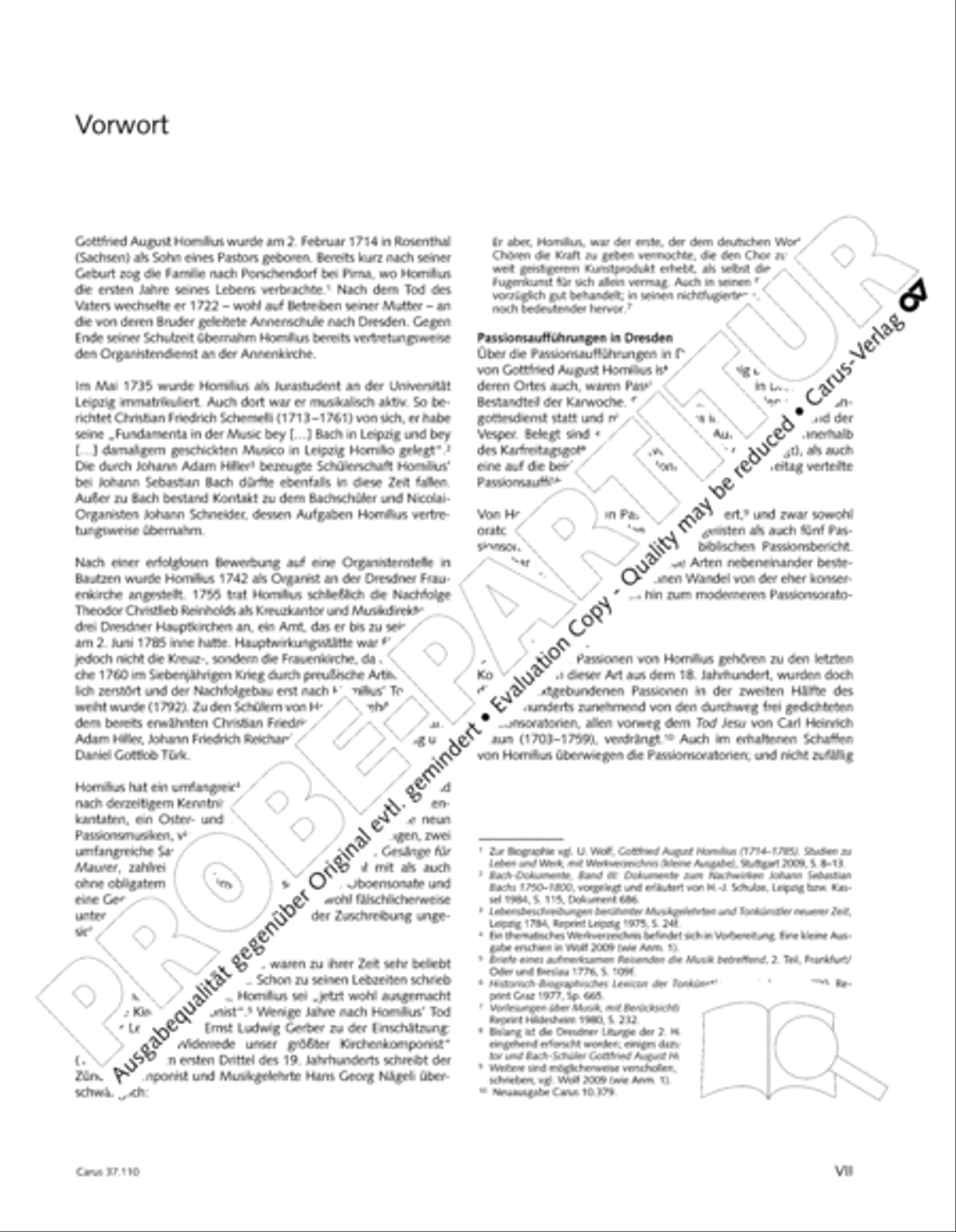 Markuspassion. Werkausgabe Reihe 1, Bd. 7 (Homilius) 4-Part scores gallery preview page 5
