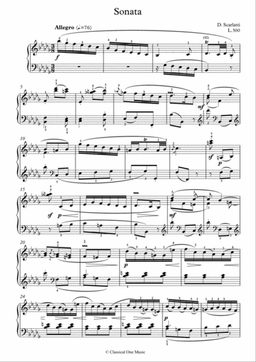 Scarlatti-Sonata in b-minor L.300 K.131(piano) Piano Solo scores gallery preview page 2