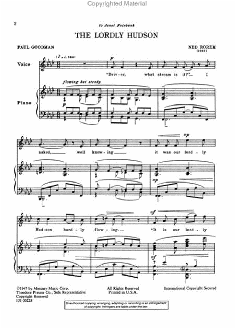 The Lordly Hudson (Paul Goodman) Chamber Music scores gallery preview page 2