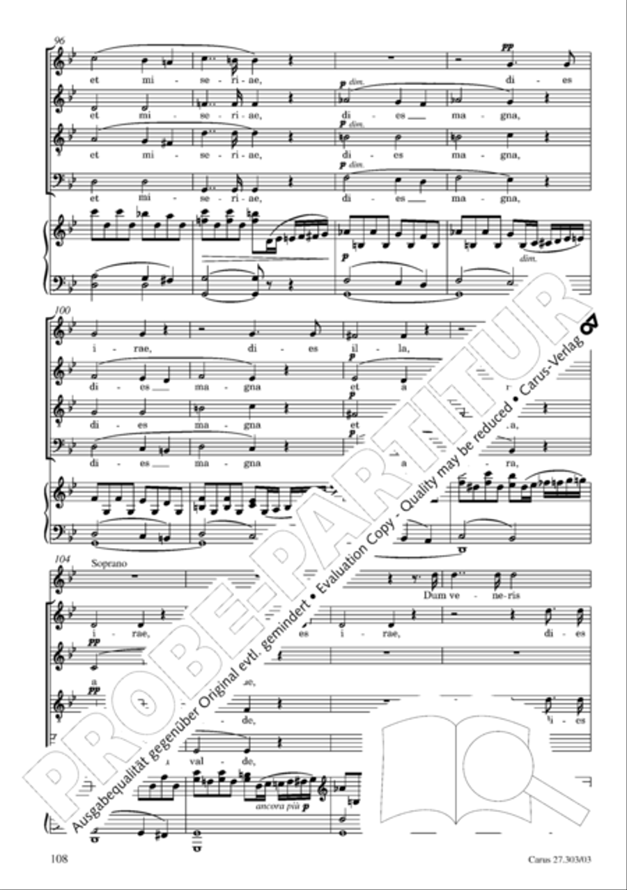 Messa da Requiem 4-Part scores gallery preview page 109