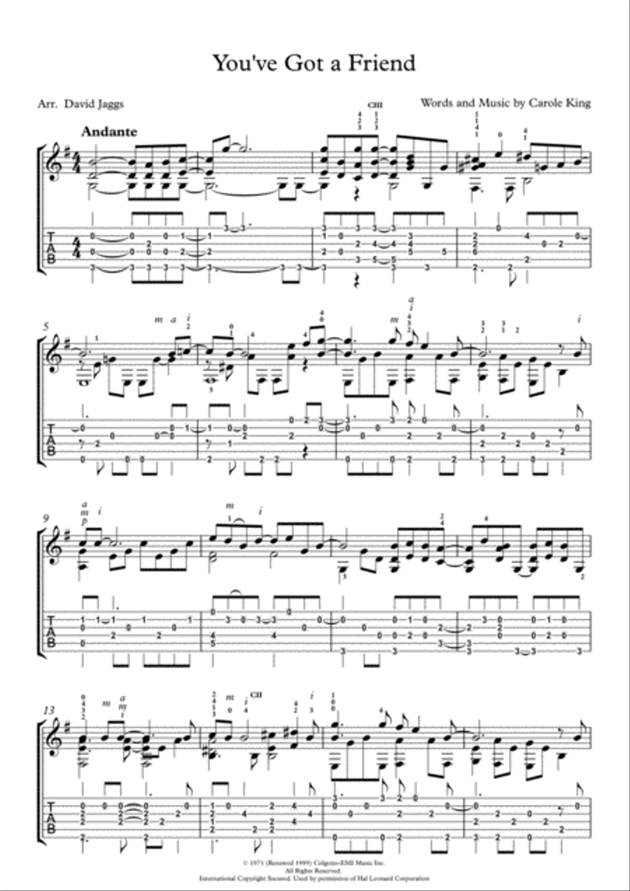 You've Got A Friend Electric Guitar scores gallery preview page 1