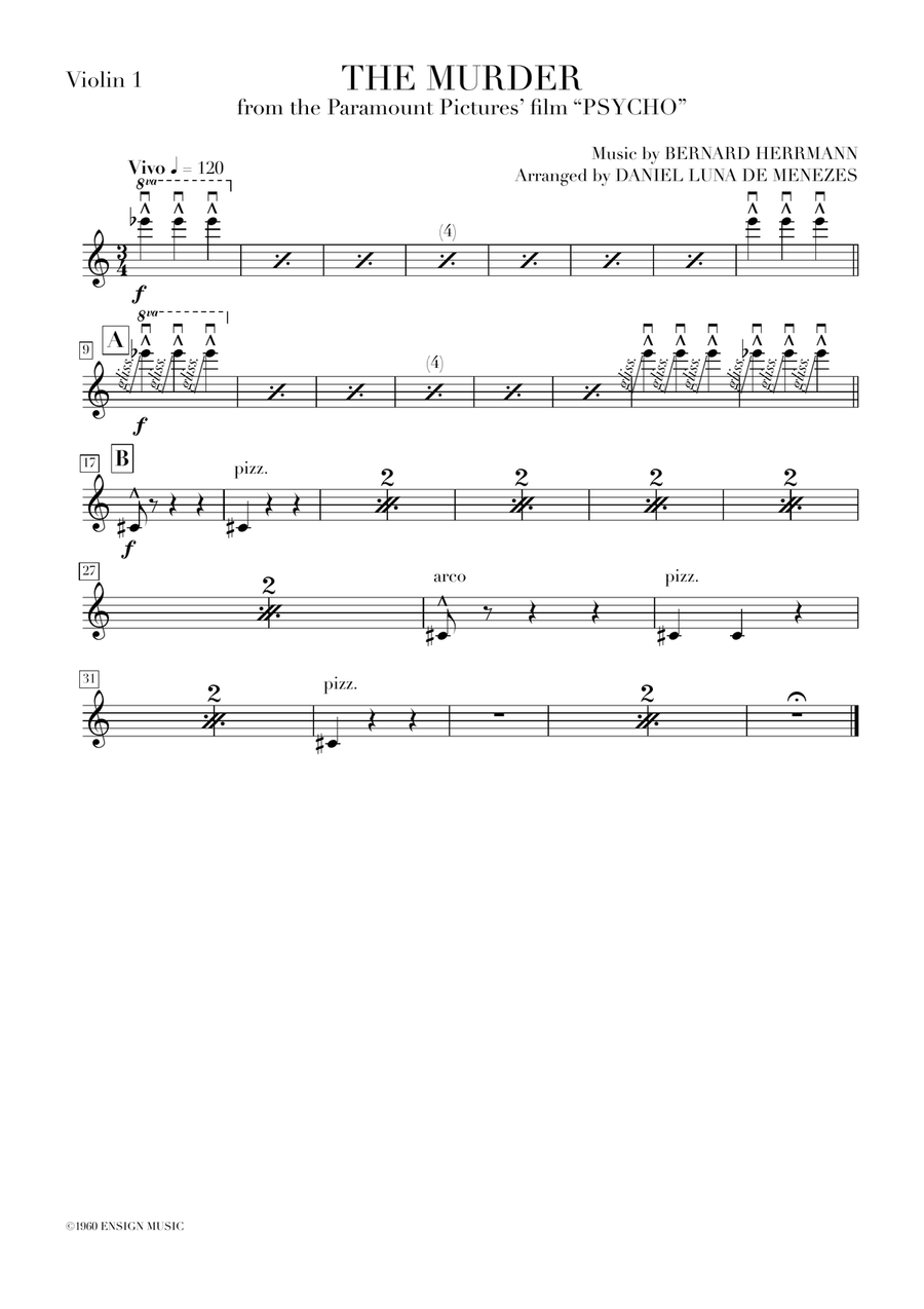 Psycho (theme) String Orchestra scores gallery preview page 4