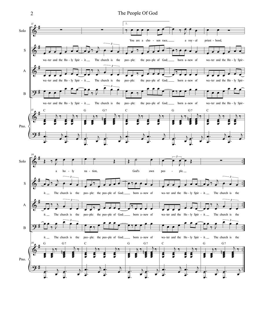The People Of God (SAB) 3-Part scores gallery preview page 3