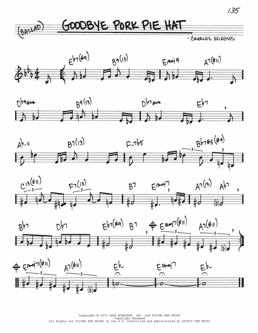 Goodbye Pork Pie Hat Piano scores gallery preview page 1