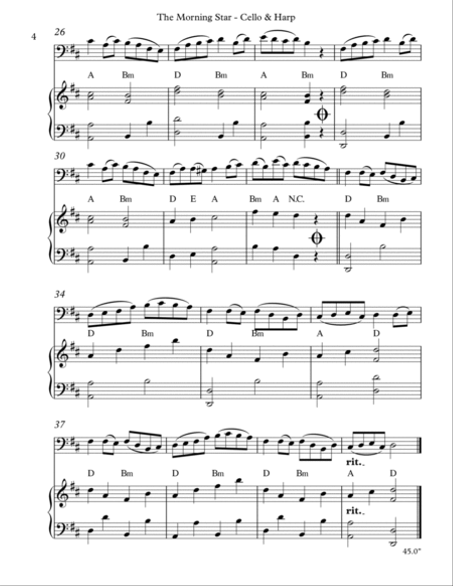 The Morning Star, Duet for Cello & Harp String Duet scores gallery preview page 4