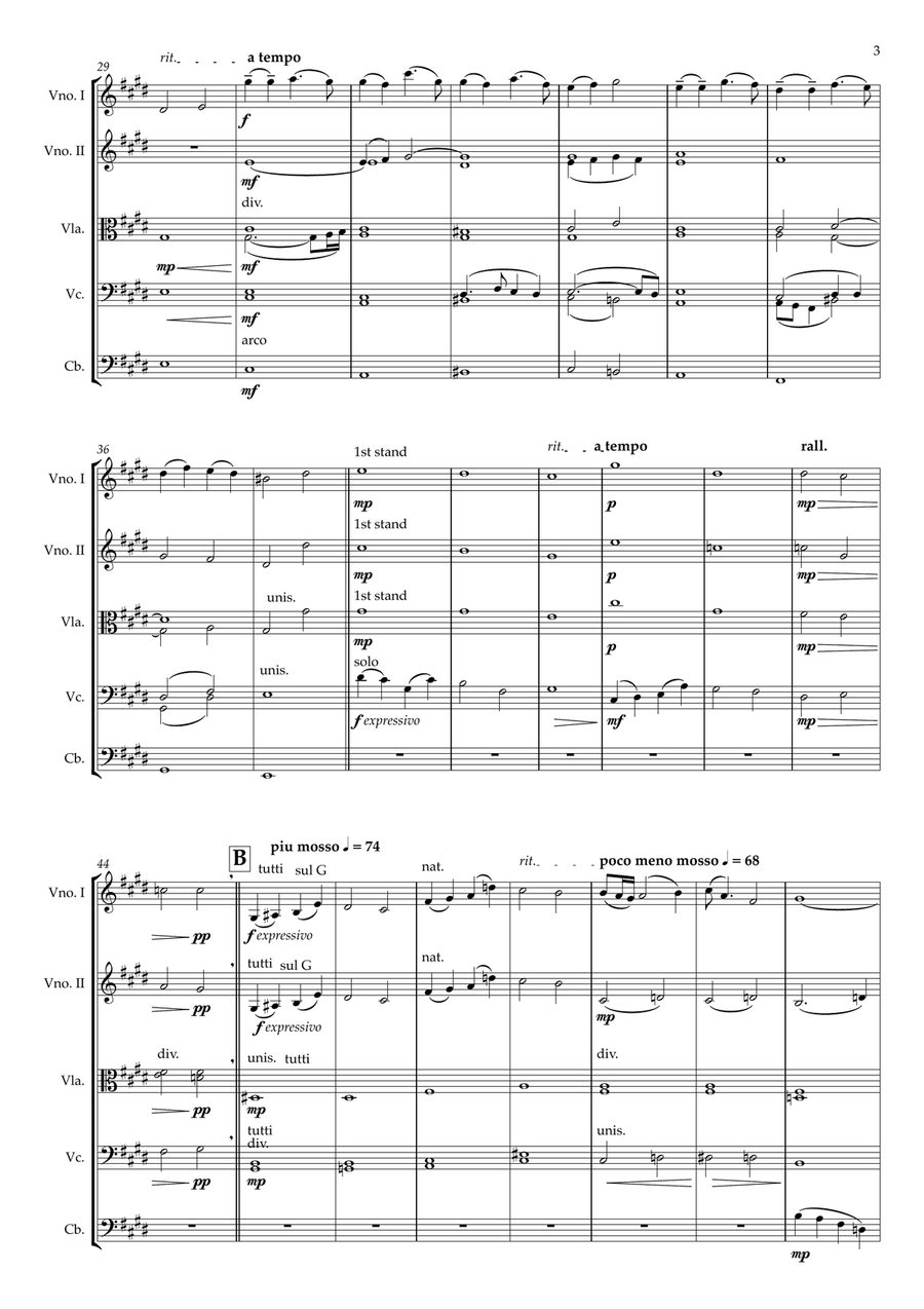 Lamento para Cordas - Elegy for String Orchestra String Orchestra scores gallery preview page 6