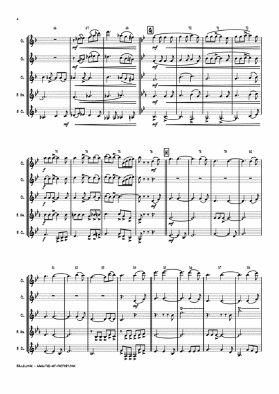 Hallelujah Woodwind Ensemble scores gallery preview page 4