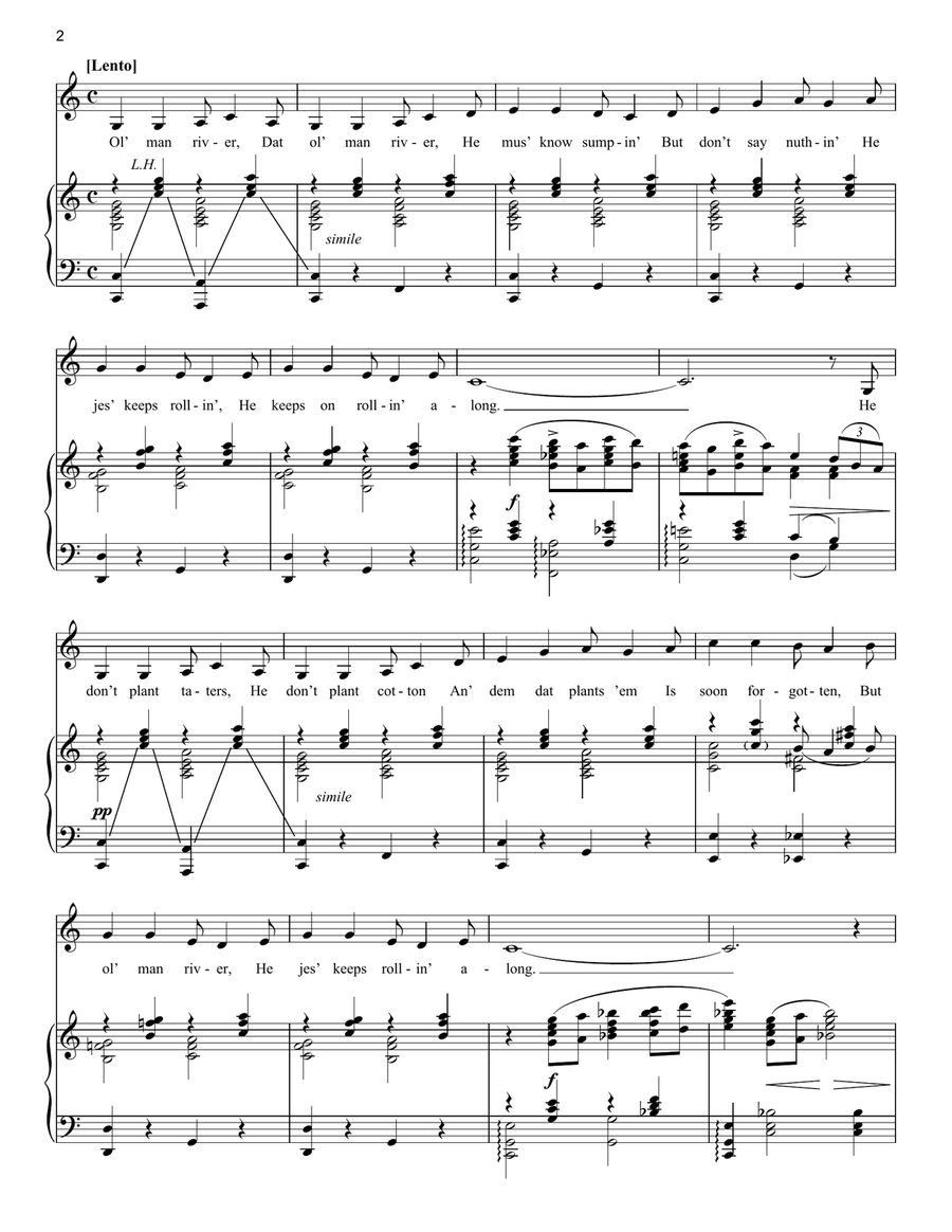 Ol' Man River Piano, Vocal scores gallery preview page 2