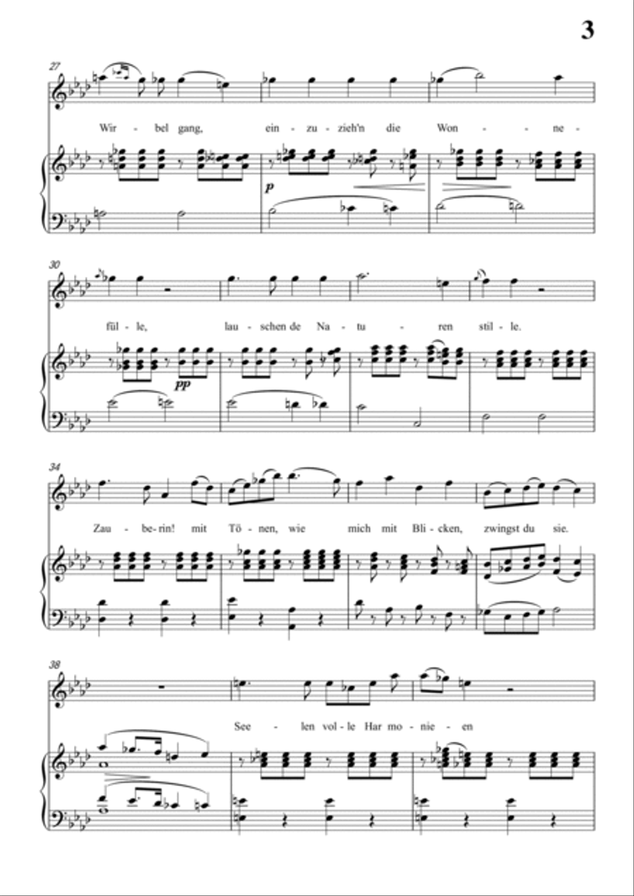 Schubert-Laura am Klavier(Laura at the Piano),D.388 in bA for Vocal and Pno Voice scores gallery preview page 4