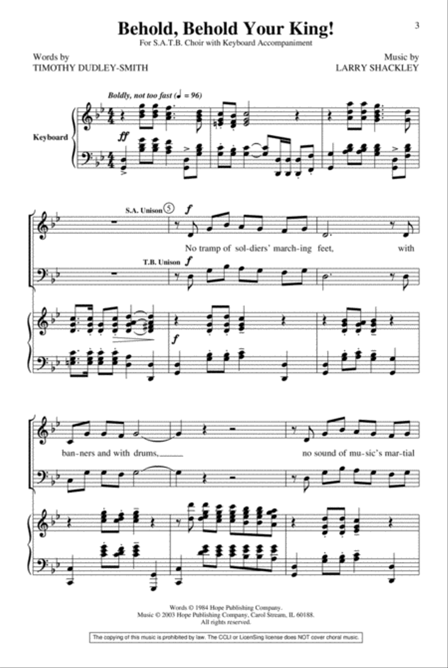 Behold, Behold Your King! 4-Part scores gallery preview page 2