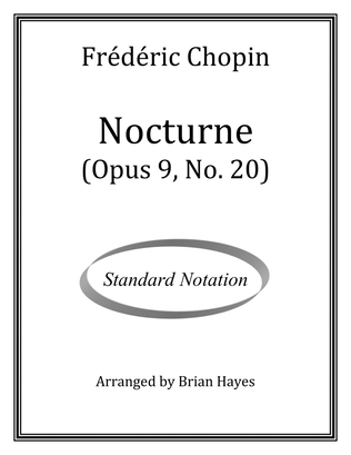 Book cover for Frédéric Chopin - Nocturne (Opus 9, No. 20) (Standard Notation)