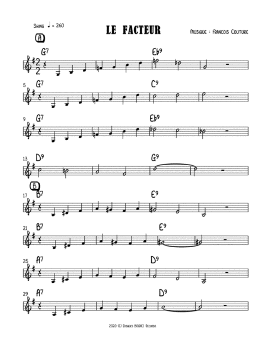 LE FACTEUR Piano scores gallery preview page 1