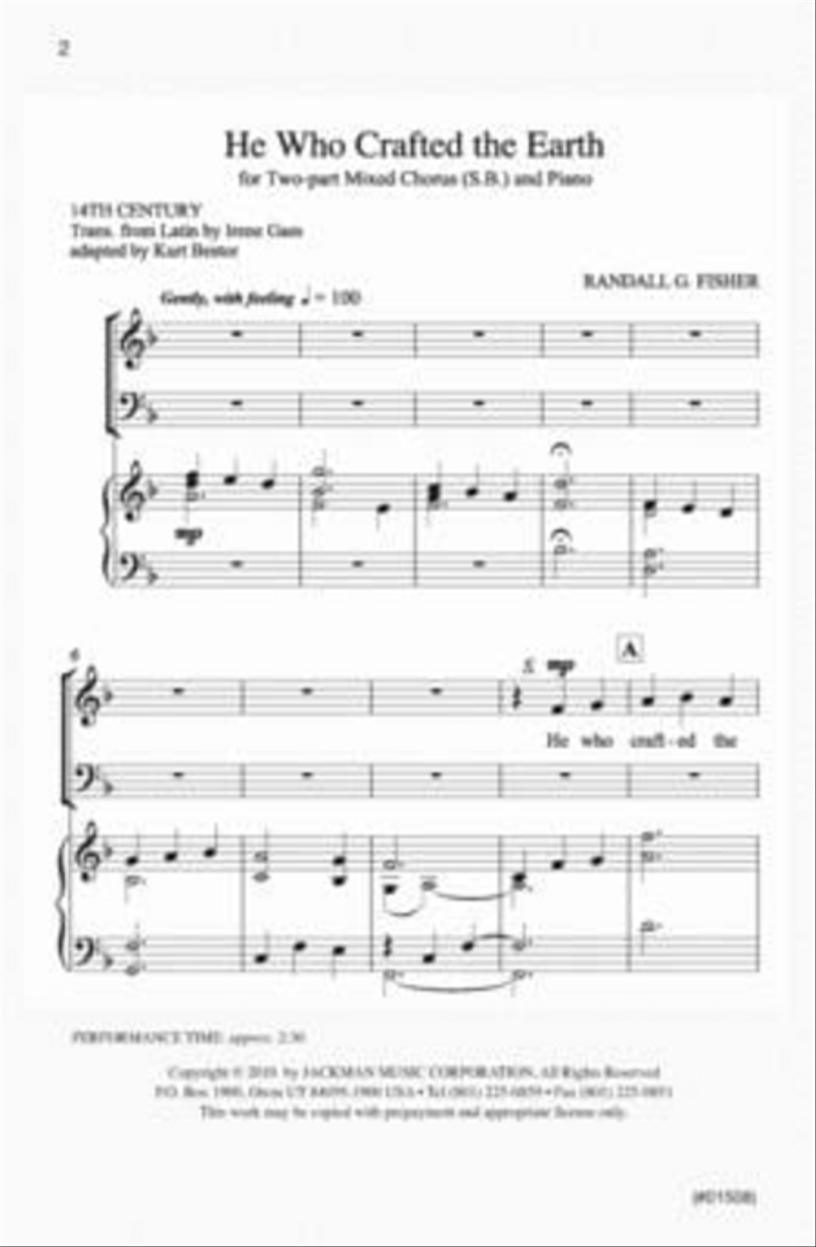He Who Crafted the Earth - SB Choir scores gallery preview page 2