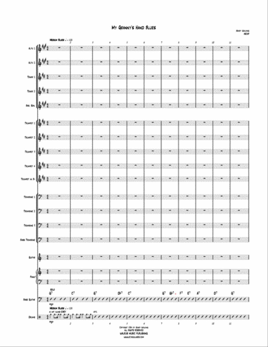 My Granny's Hand Blues My Granny's Hand Blues Big Band scores gallery preview page 2