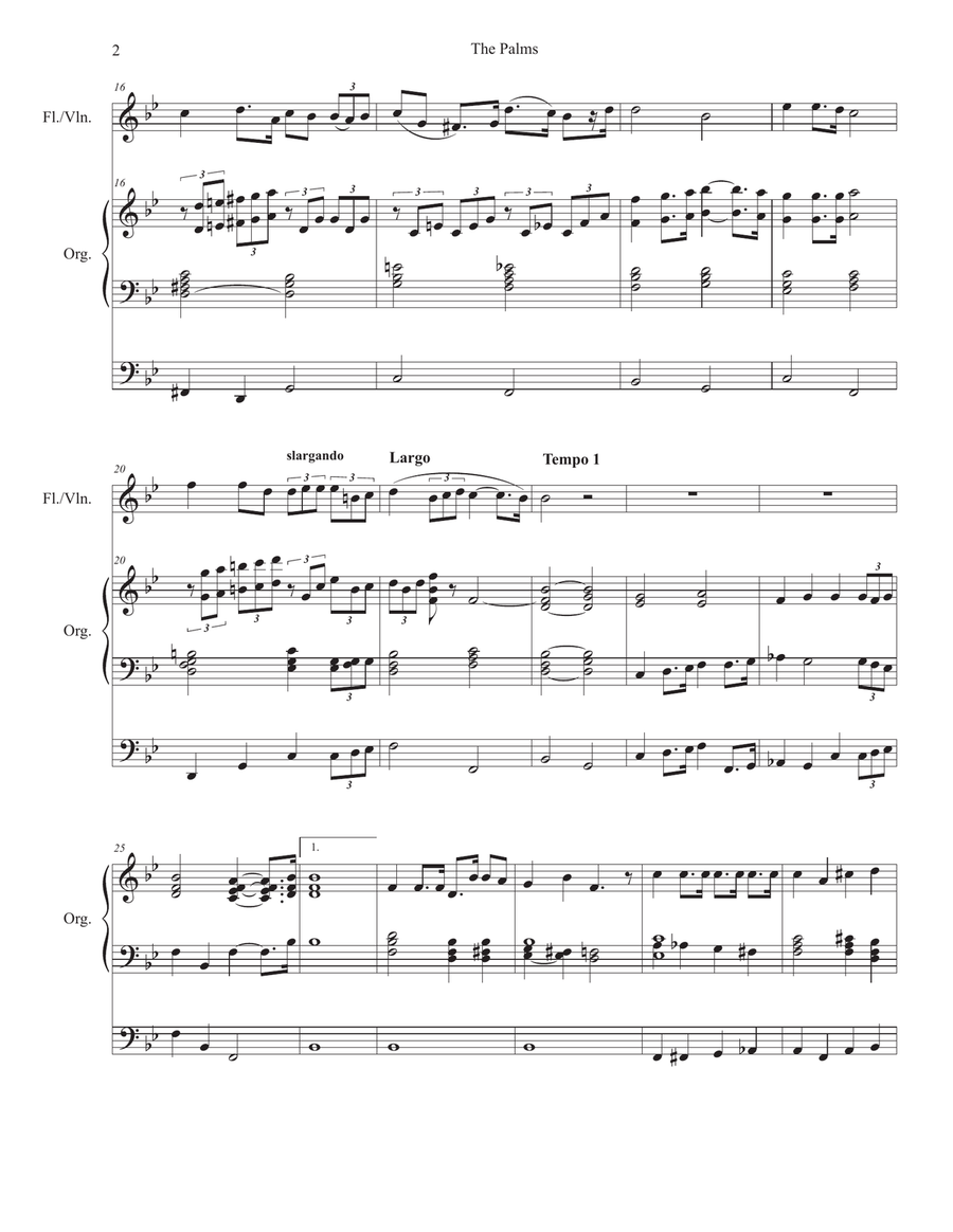The Palms (Flute or Violin solo and Organ) The Palms (Flute or Violin solo and Organ) Flute scores gallery preview page 2