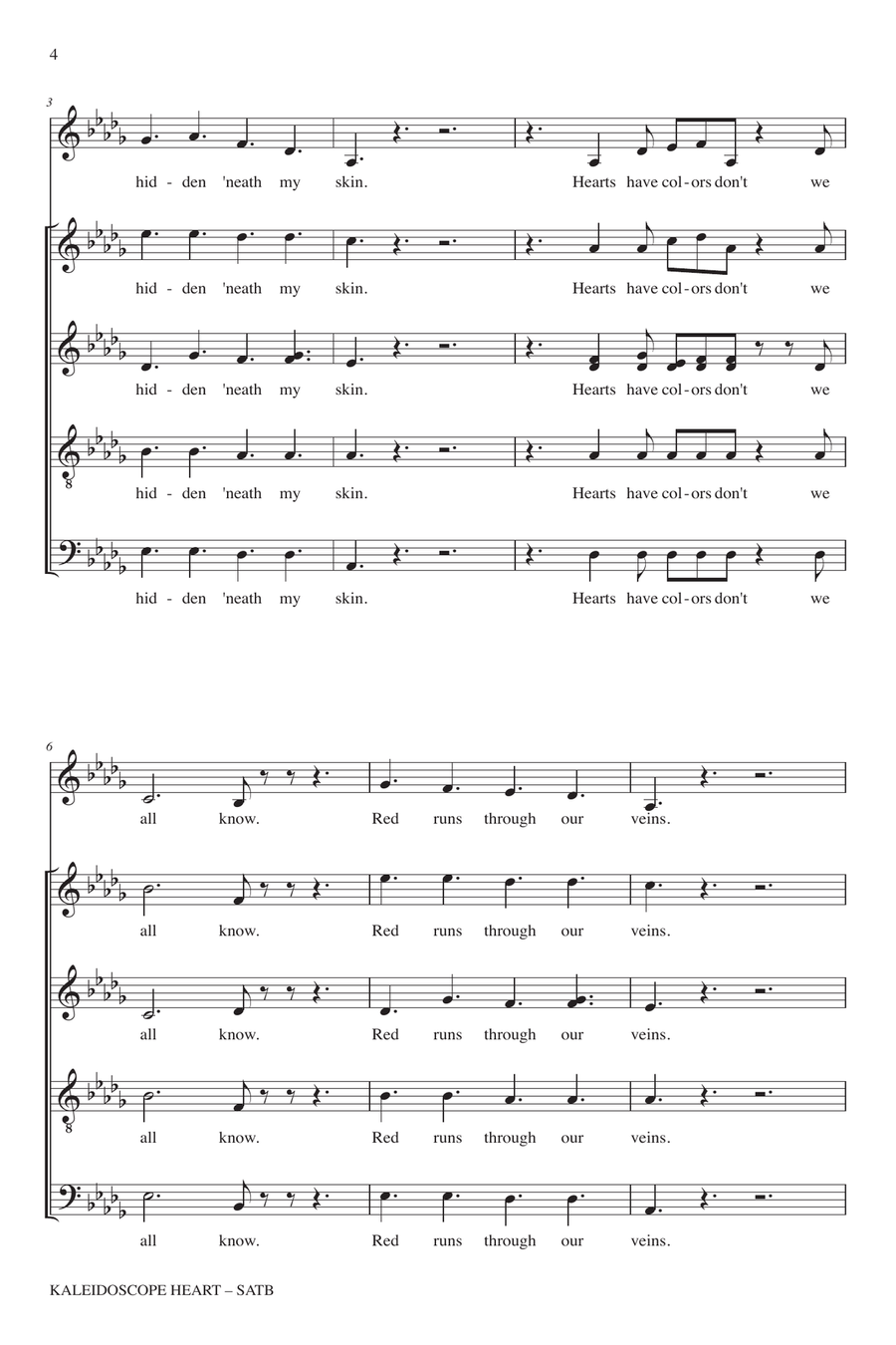 Kaleidoscope Heart (arr. Allison Girvan) 4-Part scores gallery preview page 2