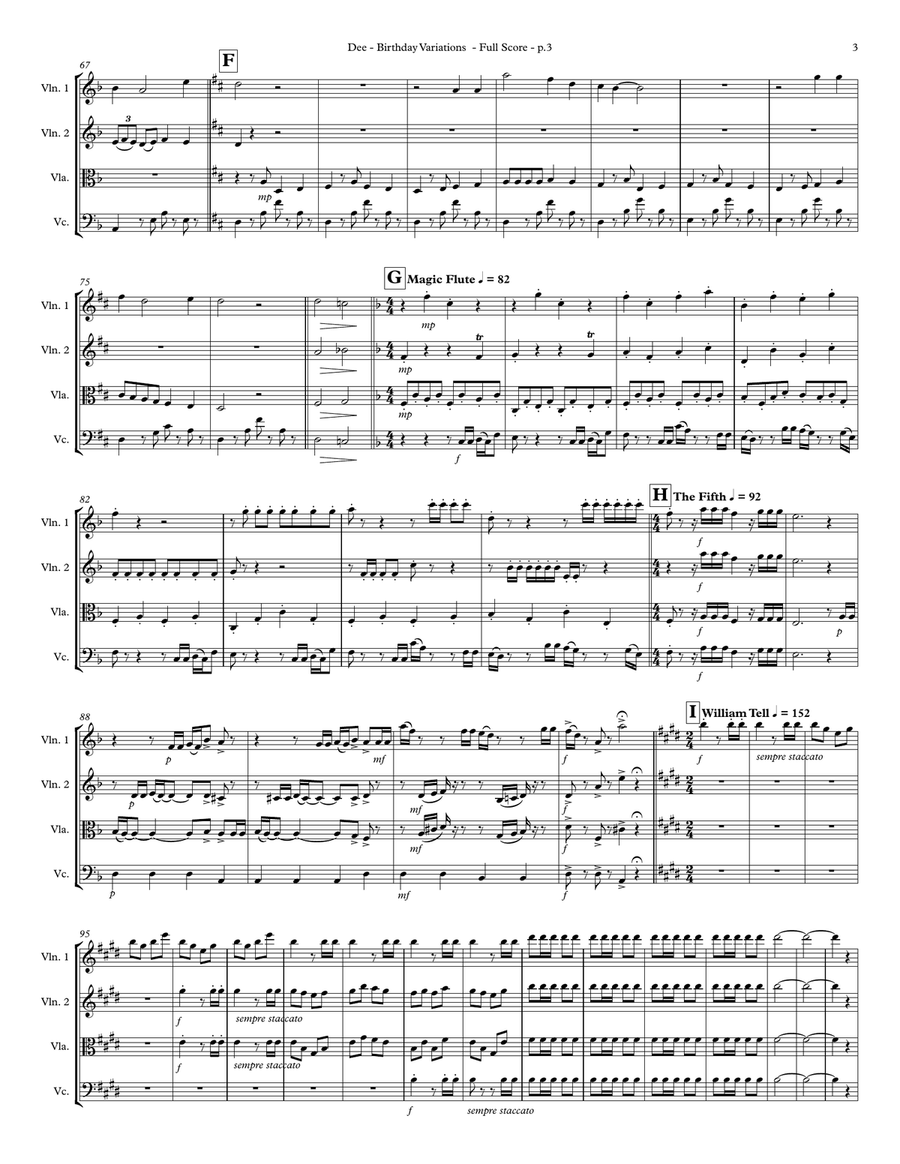 Birthday Variations (string quartet) String Quartet scores gallery preview page 5