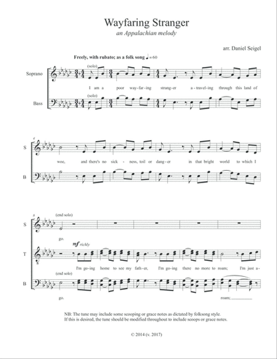 Wayfaring Stranger 4-Part scores gallery preview page 2