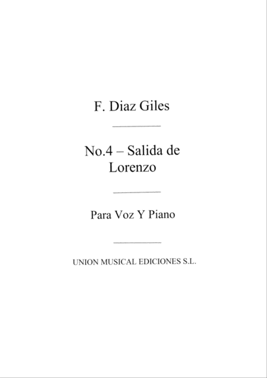 Salida De Lorenzo No.4 De El Cntr Dl Arrro Piano Accompaniment scores gallery preview page 1
