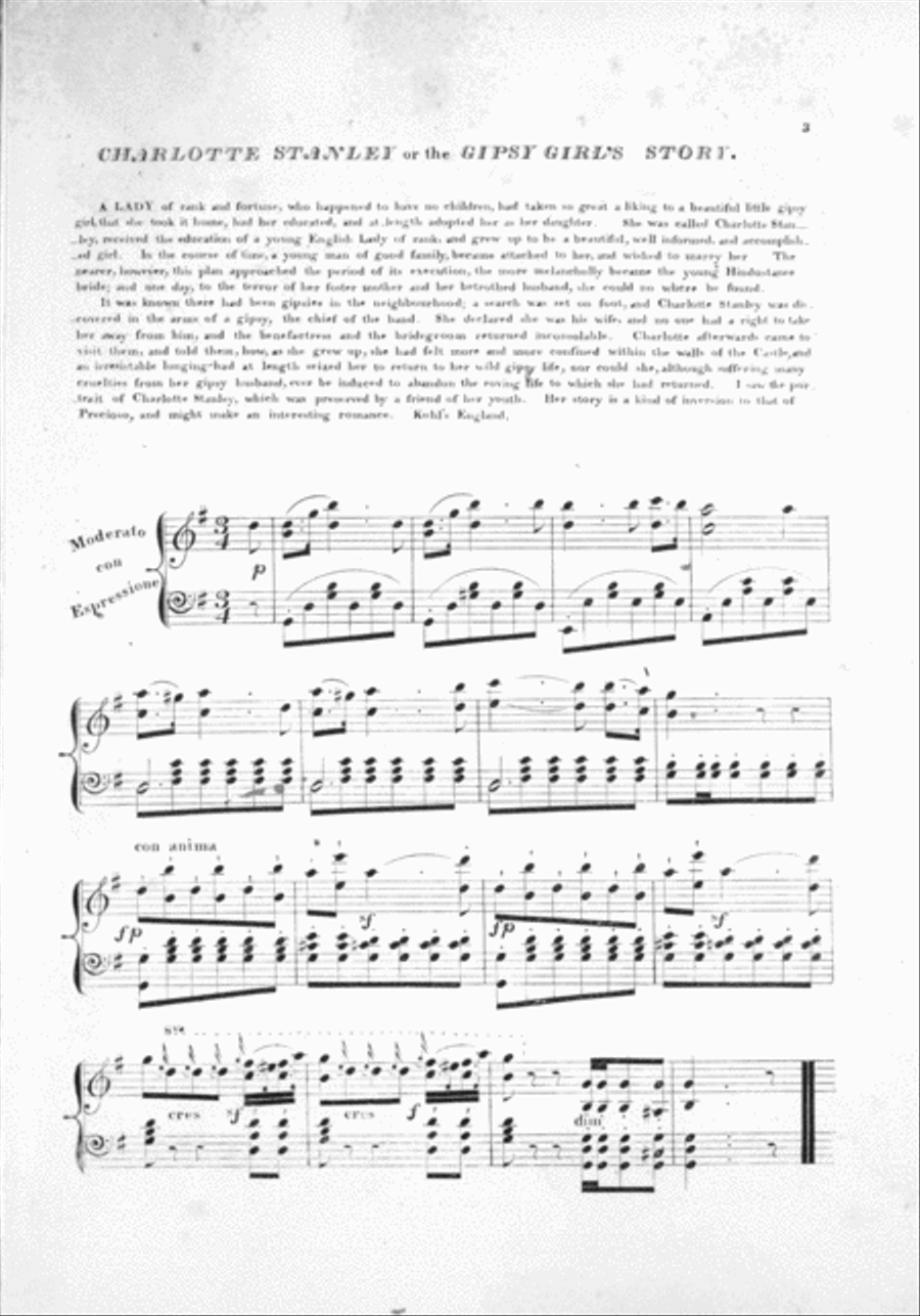 The Gipsey Girl, or, Charlotte Stanley. A True Story Voice scores gallery preview page 2