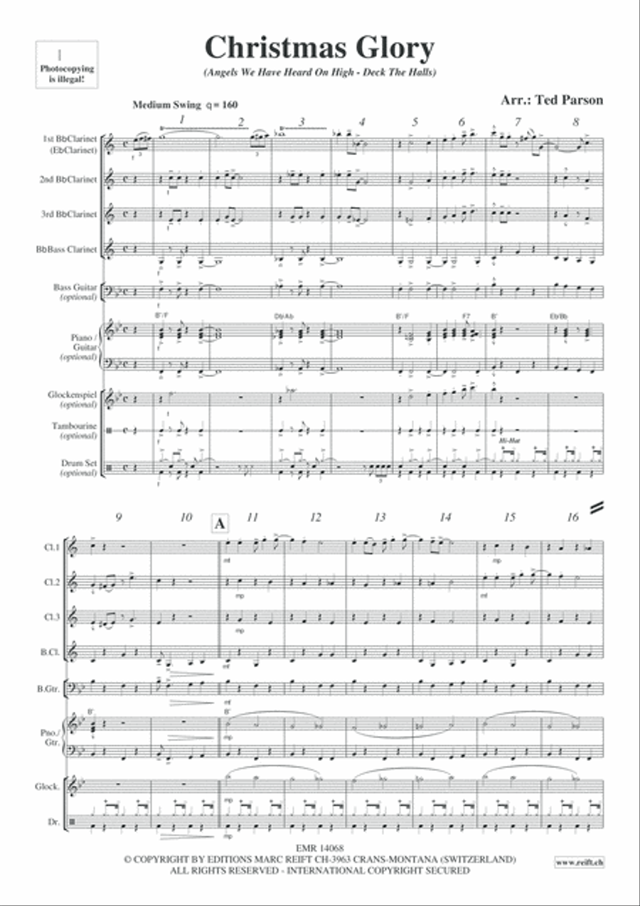 Christmas Glory Clarinet Quartet scores gallery preview page 4
