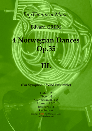 Grieg: 4 Norwegian Dances Op.35 No.III Allegro moderato alla Marcia - wind dectet/bass